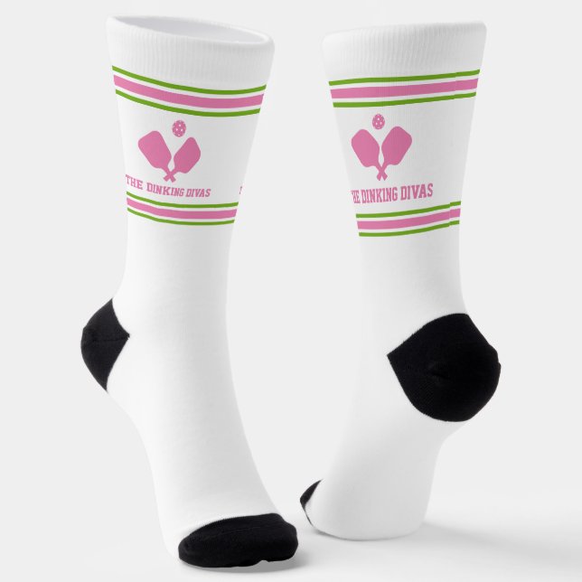 Calcetines Equipo personalizado de pádel verde rosado (Angular)