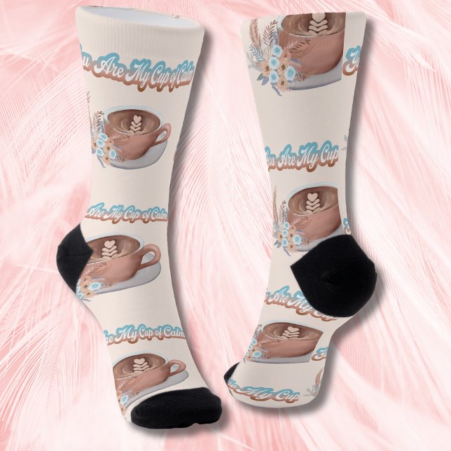 Calcetines Eres Mi Taza de Calma Boho Latte (Subido por el creador)