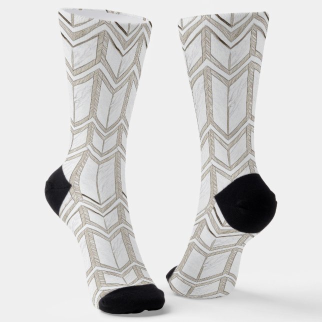 Calcetines Esbozo blanco Chevron Patern (Angular)
