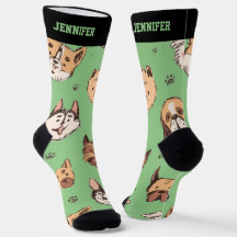 Esbozo de la mano de perro lindo patrón de perro a