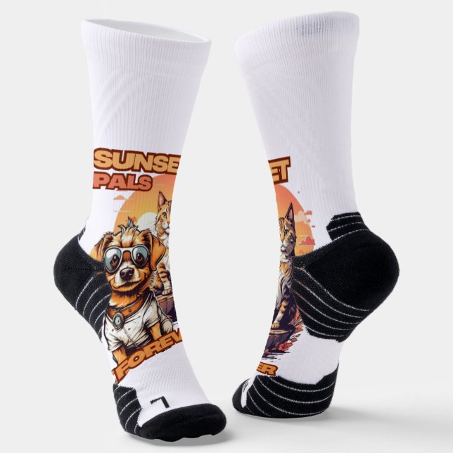 Calcetines Escena Personalizado Mascota naranja y rosa (Angular)