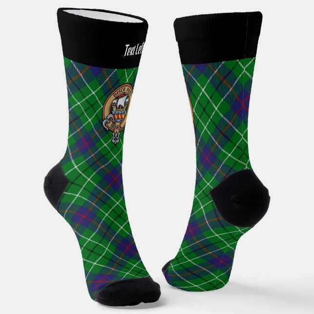 Calcetines Escudo del Clan Duncan sobre Tartán (Angular)