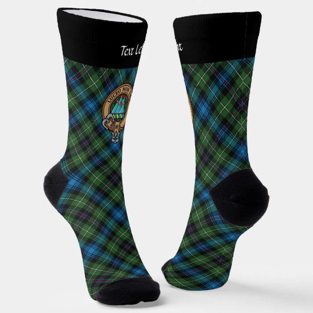 Calcetines Escudo del clan MacKenzie sobre soks de Tartán (Angular)