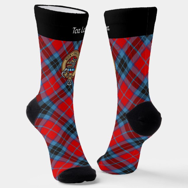 Calcetines Escudo del clan MacTavish sobre Socks de Tartán (Angular)