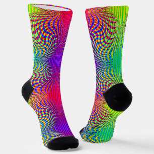Calcetines Esfera de la ilusión óptica en vivos colores neone