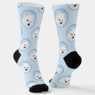 Calcetines Eskimo Estadounidense Eskie Puppy Pintando Cute Do