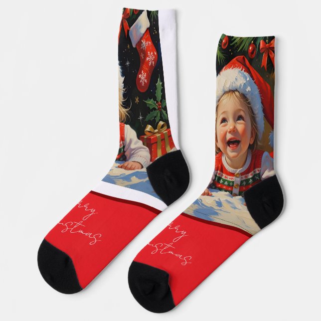 Calcetines Esmeralda Simpático Santa Cute  (Izquierda)