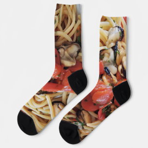 Calcetines Espagueti con zócalos de la tripulación de mejillo