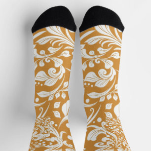 Calcetines Espectacular patrón de muelles blanco y bohemio en
