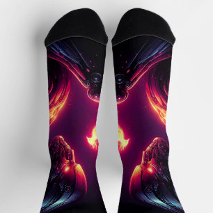 Calcetines Espíritu de Fuego Fénix Robot Futurista Cibernétic