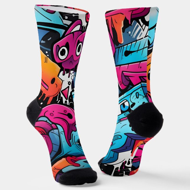 Calcetines Esplusa de arte callejero de graffiti urbano (Angular)