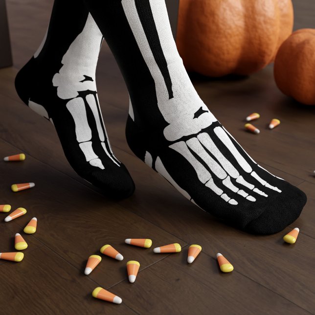 Calcetines Esqueleto de Halloween Blanco y Negro Pie Espeluzn (The perfect way to get into the Halloween spirit!)