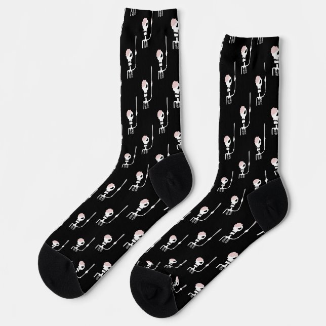 Calcetines Esqueleto de Halloween con espada (Izquierda)