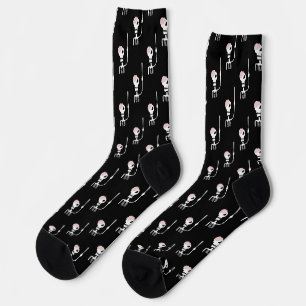 Calcetines esqueleto de Halloween con una espada
