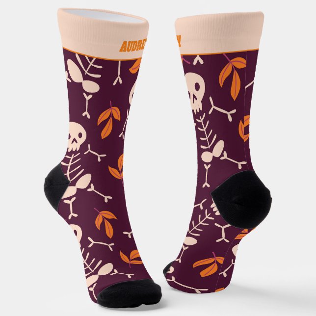 Calcetines Esqueleto de Halloween lindo (Angular)