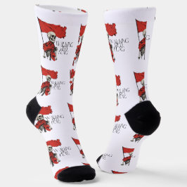 Calcetines Esqueleto de la Bandera Roja Caminando | Edgy Humo