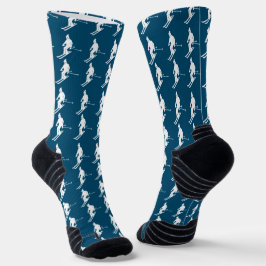 Calcetines Esquí minimalista Patrón de invierno Marina Azul