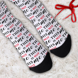 Calcetines Esta No Soy Yo Tipografía Roja Negra Divertida