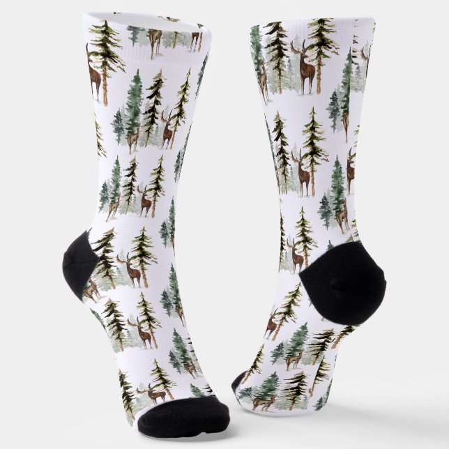 Calcetines Estadio y Doe de los renos de los bosques de pinos (Angular)