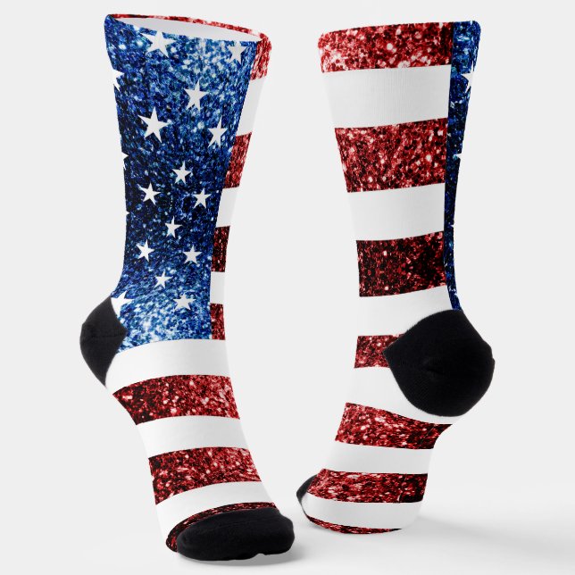 Calcetines Estados Unidos bandera azul rojo imita a purpurina (Angular)