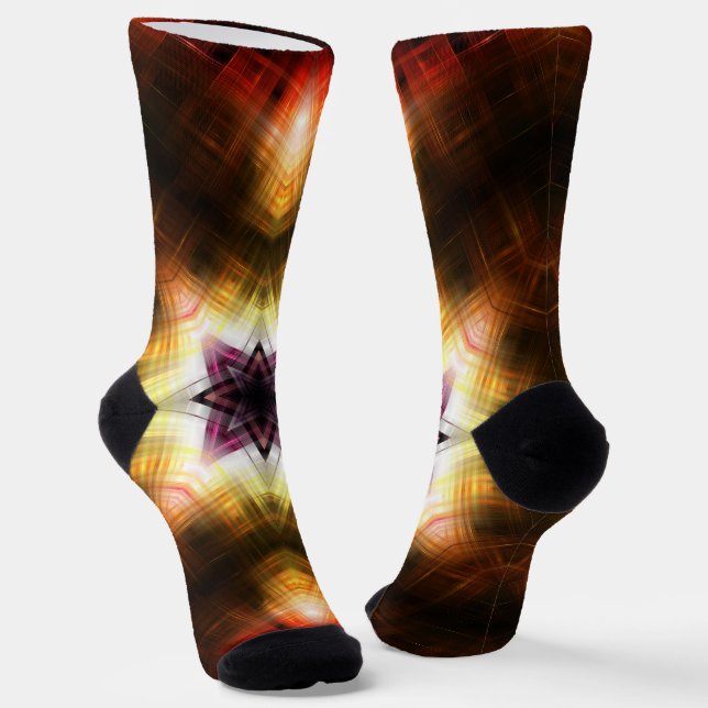 Calcetines Estallido geométrico radiante con luz abstracta (Angular)