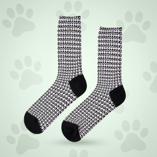 Calcetines Estampa Básica de Pata en Blanco y Negro