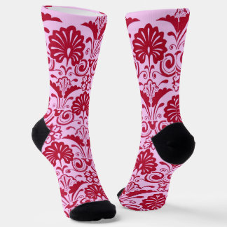 Calcetines estampado de abanicos y volutas rosas