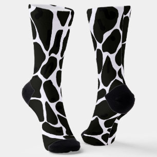 Calcetines Estampado de animal de jirafa blanca negra pintado