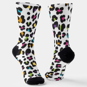 Calcetines Estampado de animal de leopardo guepardo arcoíris