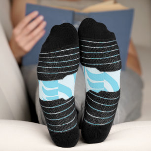 Calcetines Estampado de cebra azul y blanco en negrita