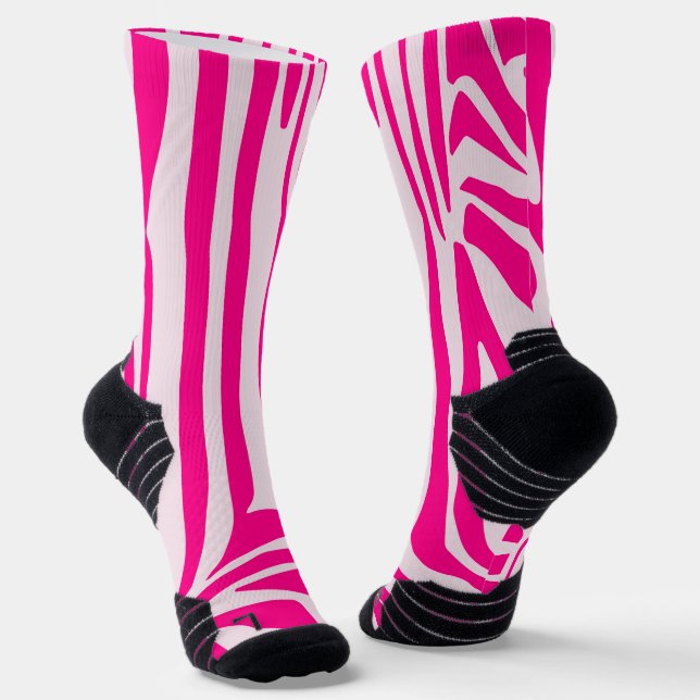 Calcetines Estampado de cebra rosa (Angular)