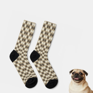 Calcetines Estampado de Huella de Pata Tierra Arena