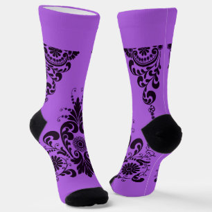 Calcetines estampado de rizos morados