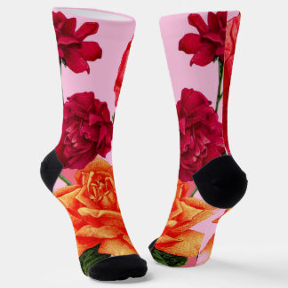 Calcetines estampado de rosa
