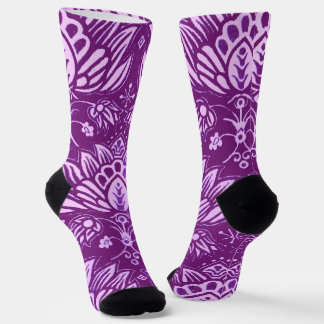 Calcetines estampado floral estilizado morado