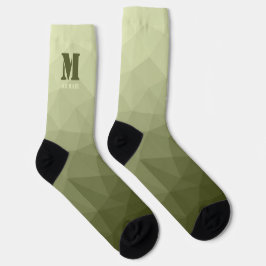 Calcetines Estampado geométrico de malla verde claro del ejér