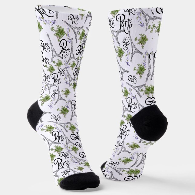 Calcetines estampado integral de parís con flores (Angular)