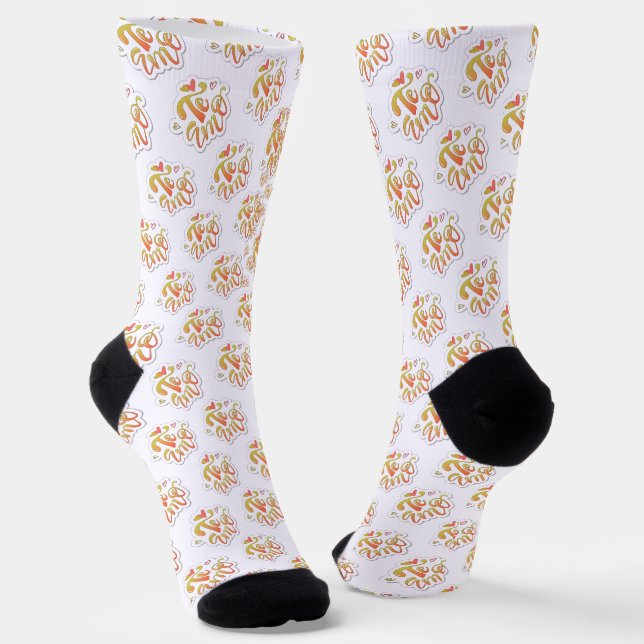 Calcetines estampado integral te amo  (Angular)