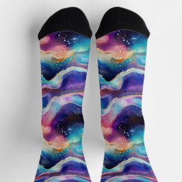 Calcetines Estética colorida moderna arco iris contra purpuri