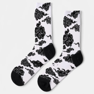 Calcetines Estética de patrón de nubes japonés