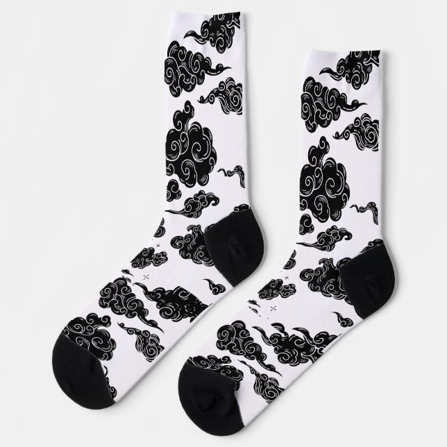 Calcetines Estética de patrón de nubes japonés (Izquierda)