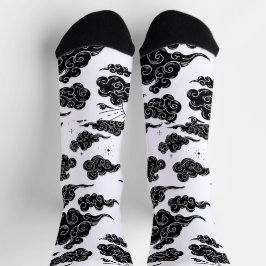 Calcetines Estética de patrón de nubes japonés