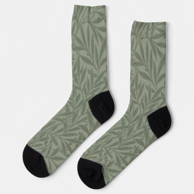 Calcetines Estilo antiguo verde salvia de William Morris Will (Izquierda)