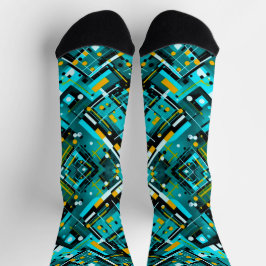Calcetines Estilo Cubiístico Aqua