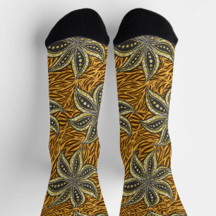 Calcetines Estilo de Batik Floral Resumen Africano