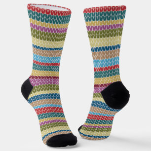 Calcetines Estilo de punto de tejer rayado