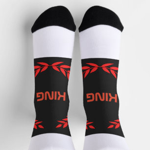 Calcetines Estilo de texto impreso KING Sostenible Crew Premi