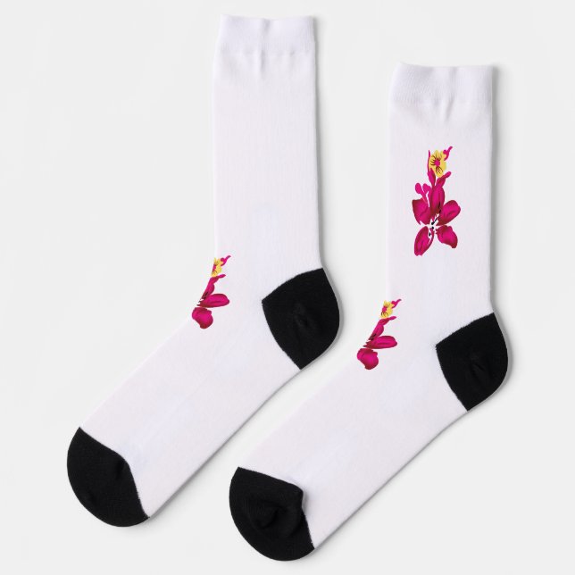 Calcetines Estilo floral, Crimson de ArtyClick, oro ligero (Izquierda)