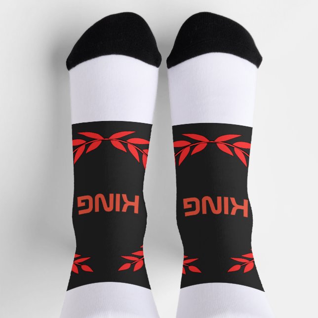 Calcetines Estilo impreso de texto KING Equipo premium sosten (Arriba)