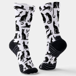 Calcetines Estiloso zócalo de silueta de gato negro